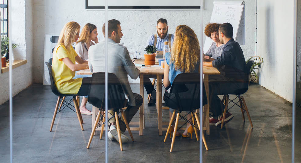 Group of business people in a meeting.